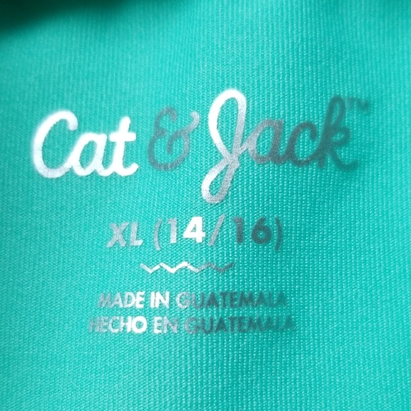 Cat and Jack Mint Striped Summer Rash Guard - Picture 5 of 8